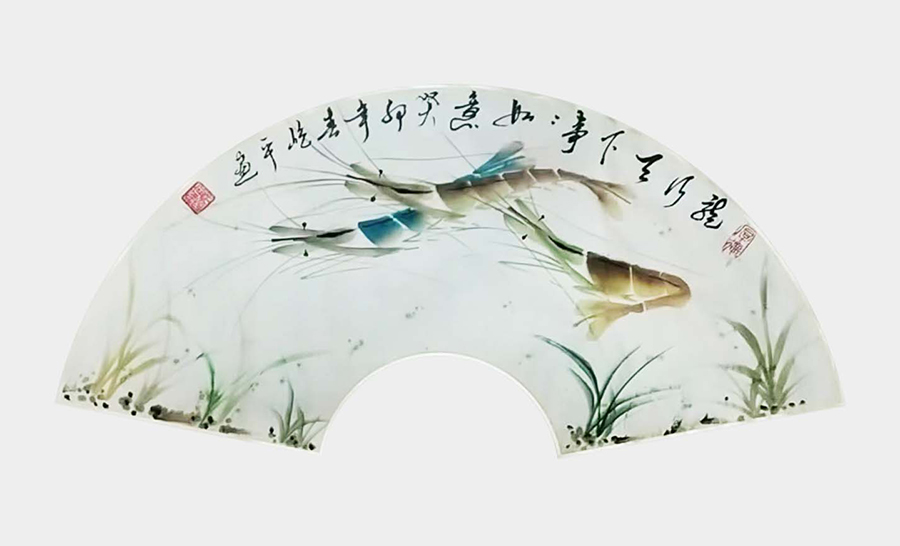 6 扇面两平尺 龙行天下 事事如意,癸卯年,屹平画.jpg