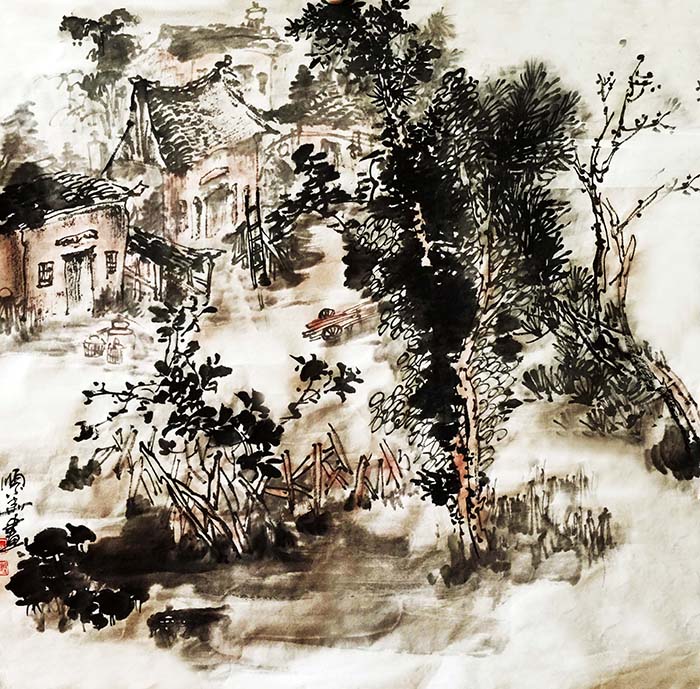 4 篱笆院的影像68cm×69cm.jpg