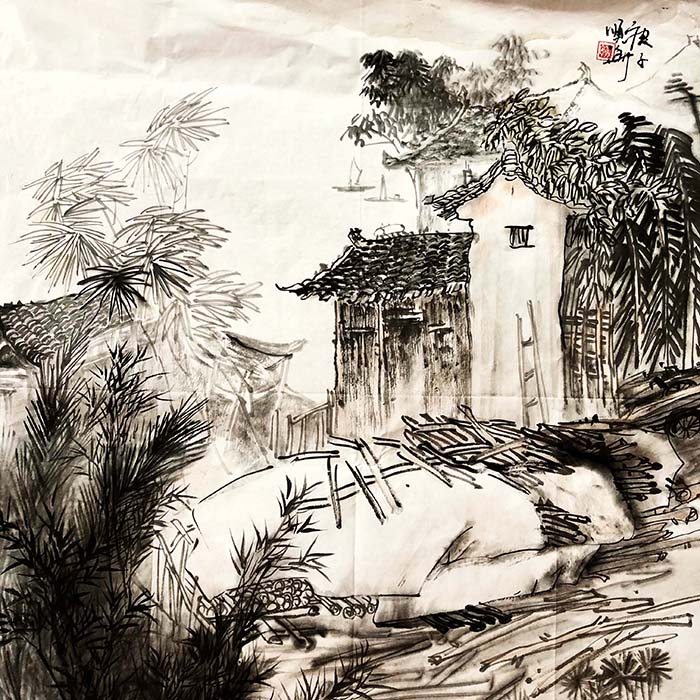 5 屋旁堆酿农家肥68cm×69cm.jpg